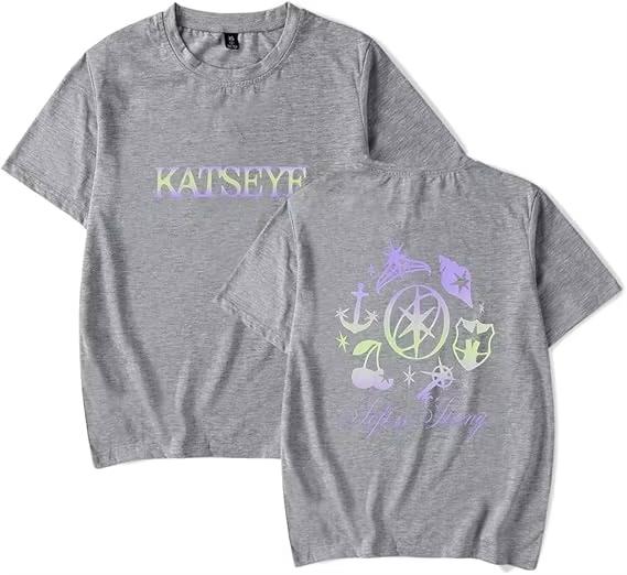 Katseye Merch Sliten T-shirt Unisex Mode Popmusik Kortärmad Skjorta Träningskläder Streetshirt Cool Sommar T-shirt Toppar