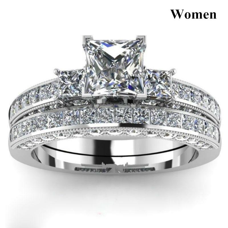 Charm Partnerringe Romantische Damen Rote Strassringe Set Trendige Herren Edelstahl Keltischer Drachenringe Ehering Schmuck