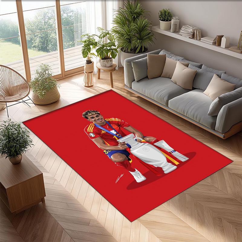 Tappeto in Flanella Stampato Lamine Yamal Antiscivolo Morbido Poliestere Tappeto per Pavimento Tappetino Decorativo Interno per Camera da Letto Soggiorno Divano