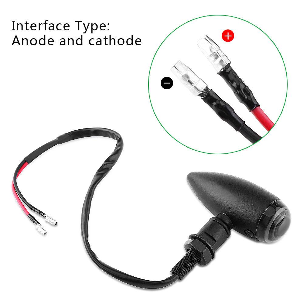 2pcs Motorcycle Bullet Amber Turn Signals Indicator Lighting Lamp Black