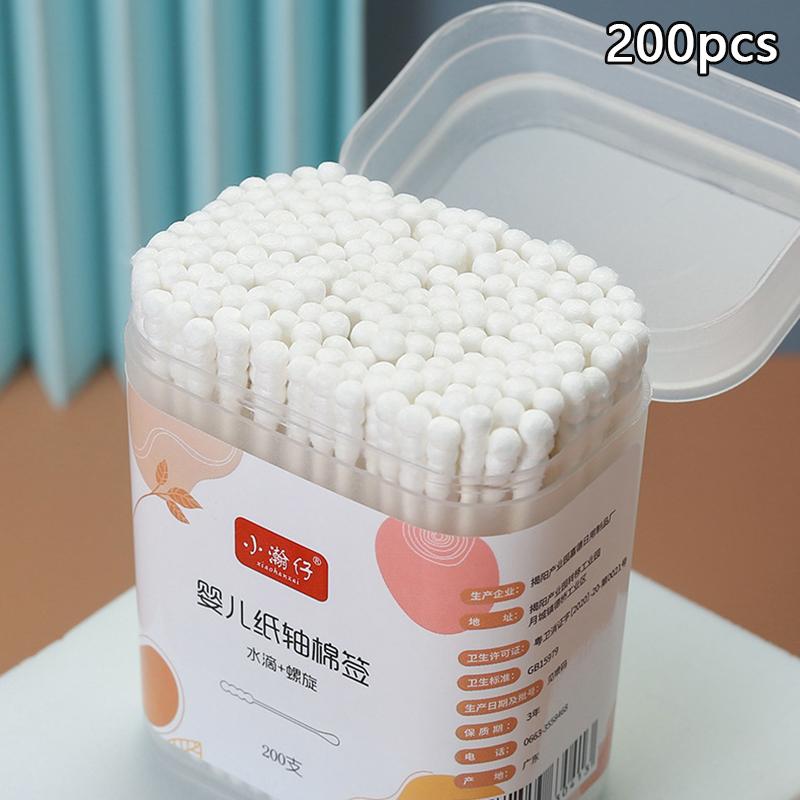 

200/400PCS Box-packed Double Head Cotton Swab Women Makeup Lipstik Cotton Buds Tip Stick Nose Ear Cleaning Health Care Tools