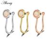 Alisouy 1pc Zirconia Fake Piercing Clip Nose Ring Body Jewelry for Women Ear Cuffs Heart Cross Star Leaf Flowers Clip Nose Rings