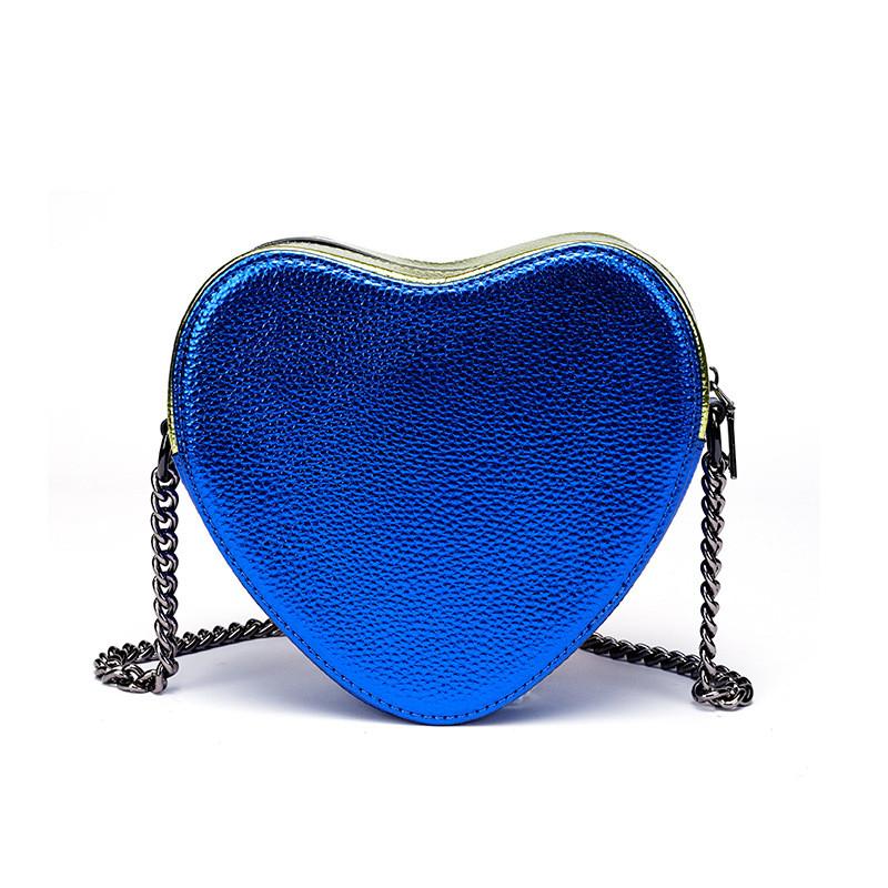 Vintage Inspired Colorful Chain Crossbody Bag In Heart Shape For Trendy Travel