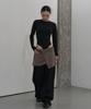 G Museum Layered Snap Wrap Skirt (Taupe Gray)
