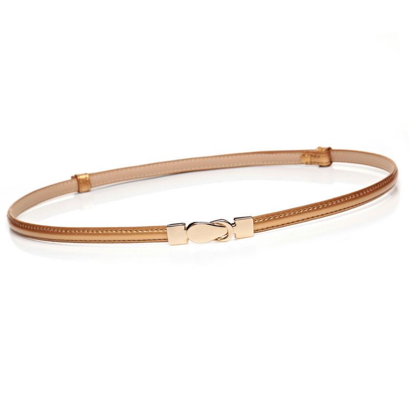 Leather Belt For Women With Round Alloy Buckle And Slim Design Perfect For Casual And Office Wear