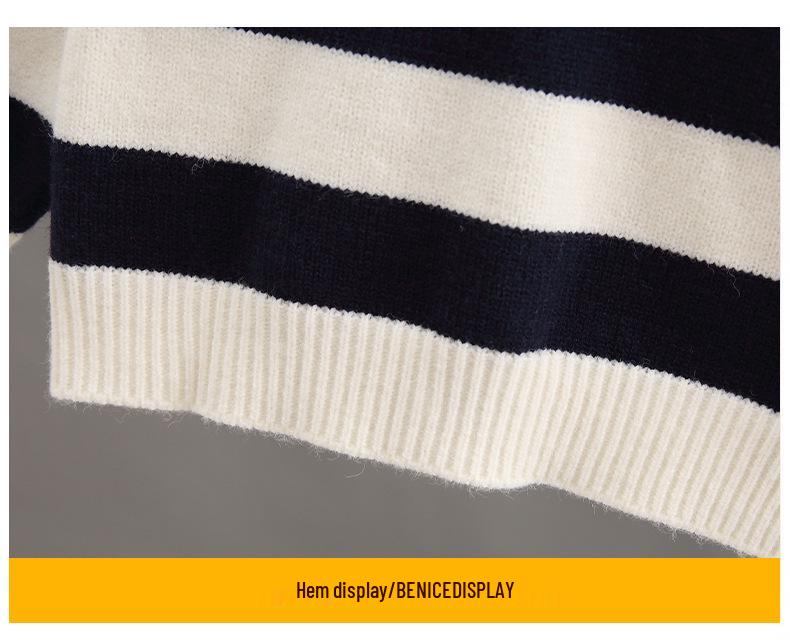 2025 Fashionable Boys' Striped Sweater: Handsome Toddler Spring/Autumn Knitwear