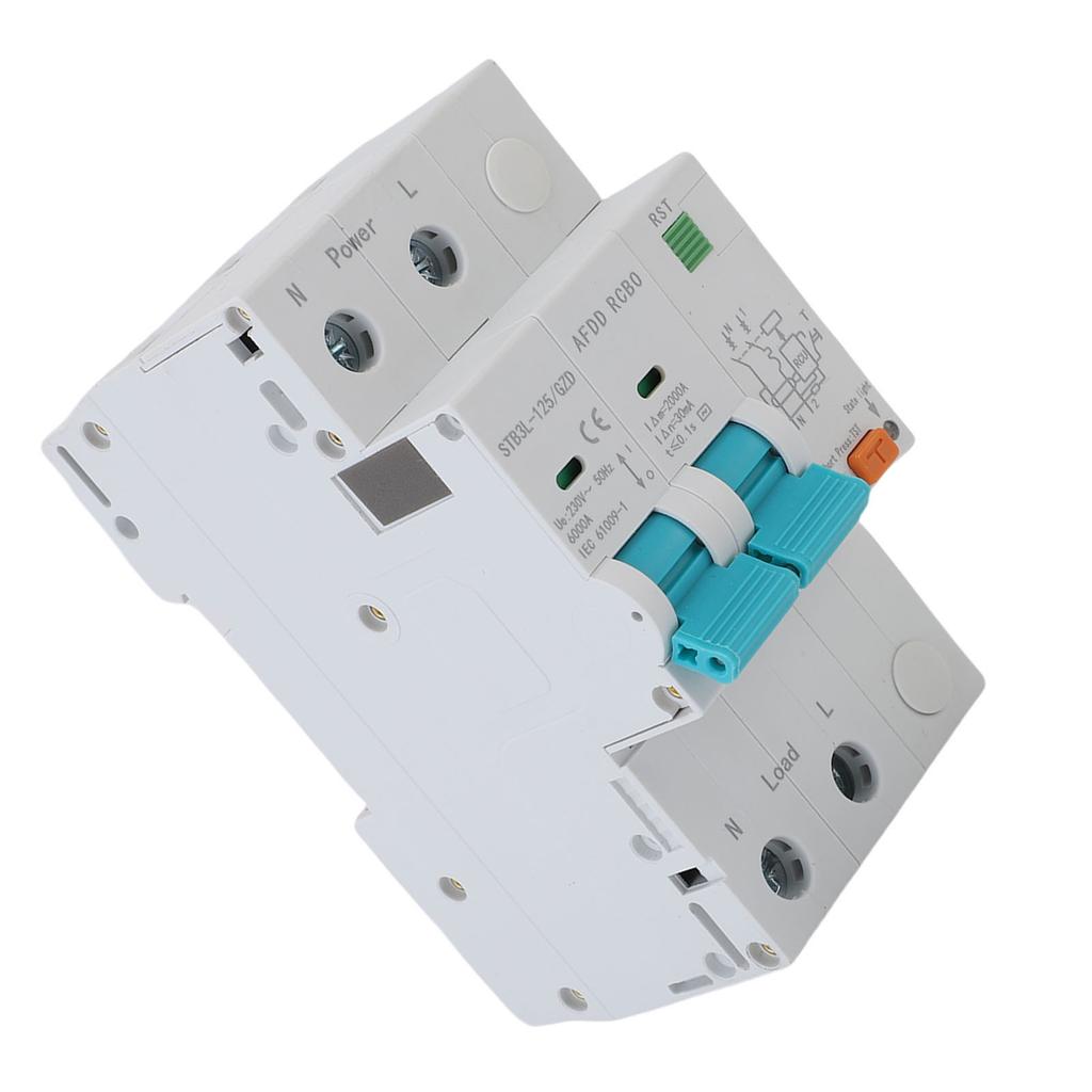 AFDD Lichtbogenfehlerschutzgerät 2P RCBO RCCB Leitungsschutzschalter Unterbrochene Überlast Erdschluss Kurzschluss