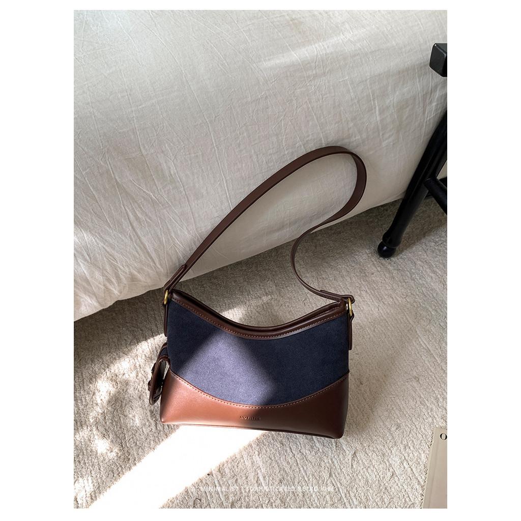 IELGY Retro Commuter Frosted Underarm Bag Spring Autumn All-Match One-Shoulder Messenger Bag