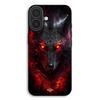 Coque de téléphone - MANIACASE - iPhone 17 - Silicone TPU - Souple - Loup noir feu rouge