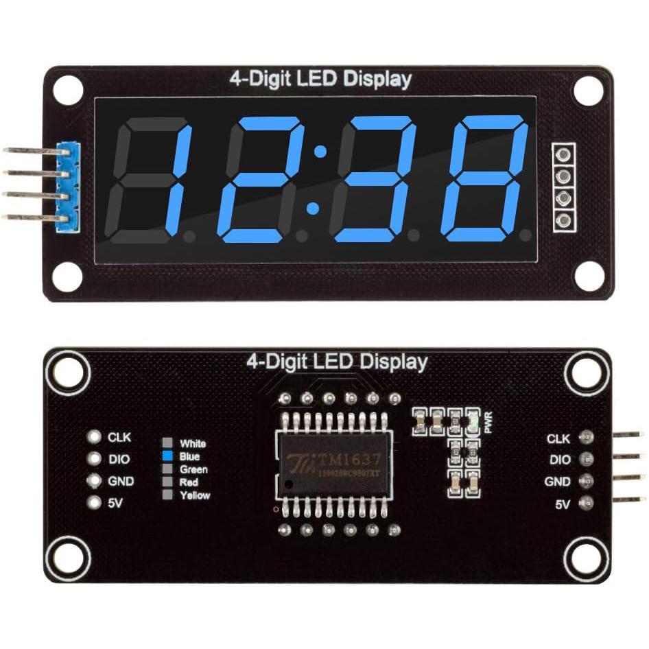 Red/Green/White/Yellow/Blue Colors TM1637 0.56" LED Display Digital Tube Decimal 7 Segment 4 Digit Clock Double Displays Dots