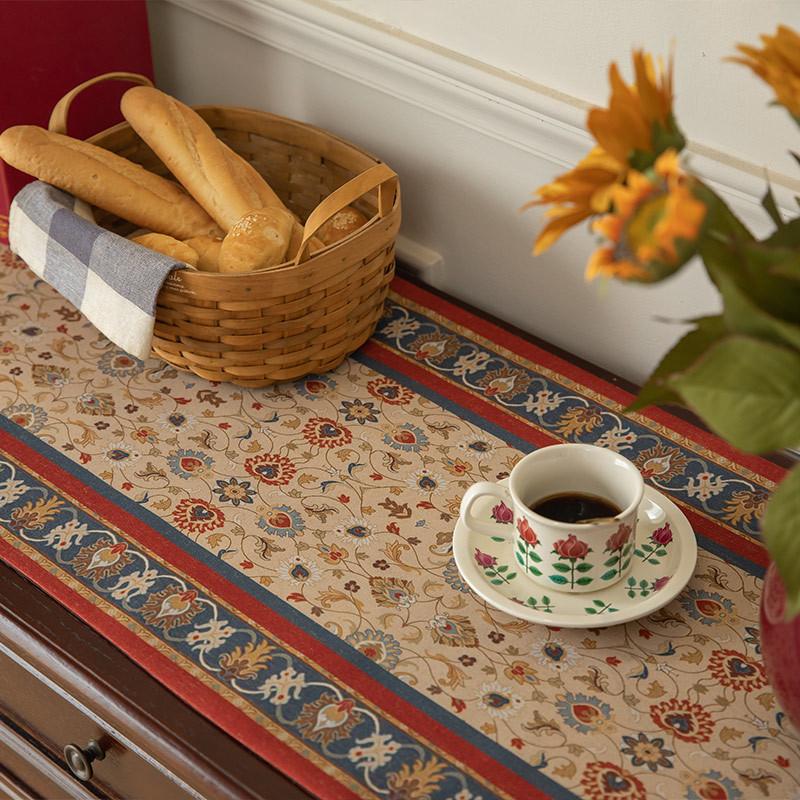 Retro Table Runner Bohemia Style Dining Table Tea Room Cabinet Tassel Table Runner Long Tablecloth Holiday Wedding Party Decor