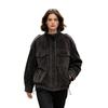 Womens Oversized Faux Leather Jacket In Vintage Streetwear Style PU Material Stand Collar Zipper Front Black Khaki
