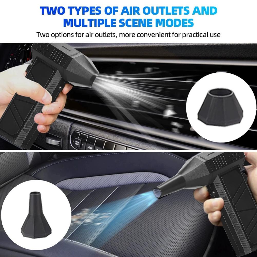 Compressed Air Duster-130000RPM Super Power Snow Blower, Adjustable Handheld Mini Blower Snow Master for Leaves,Snow,House & Car