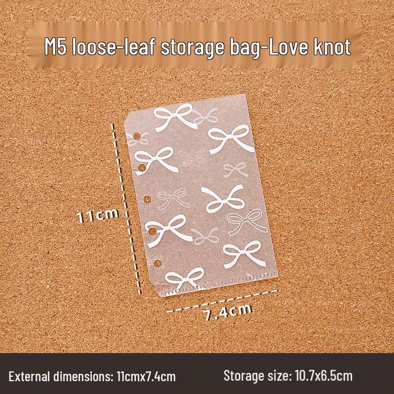 PVC Glitter Transparent A7/M5 Loose-Leaf Notebook & Storage Set