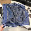 71Cm silk scarf women's high-end sense European and American hot-selling printed fashion scarf retro paisley cashew flower satin square scarf