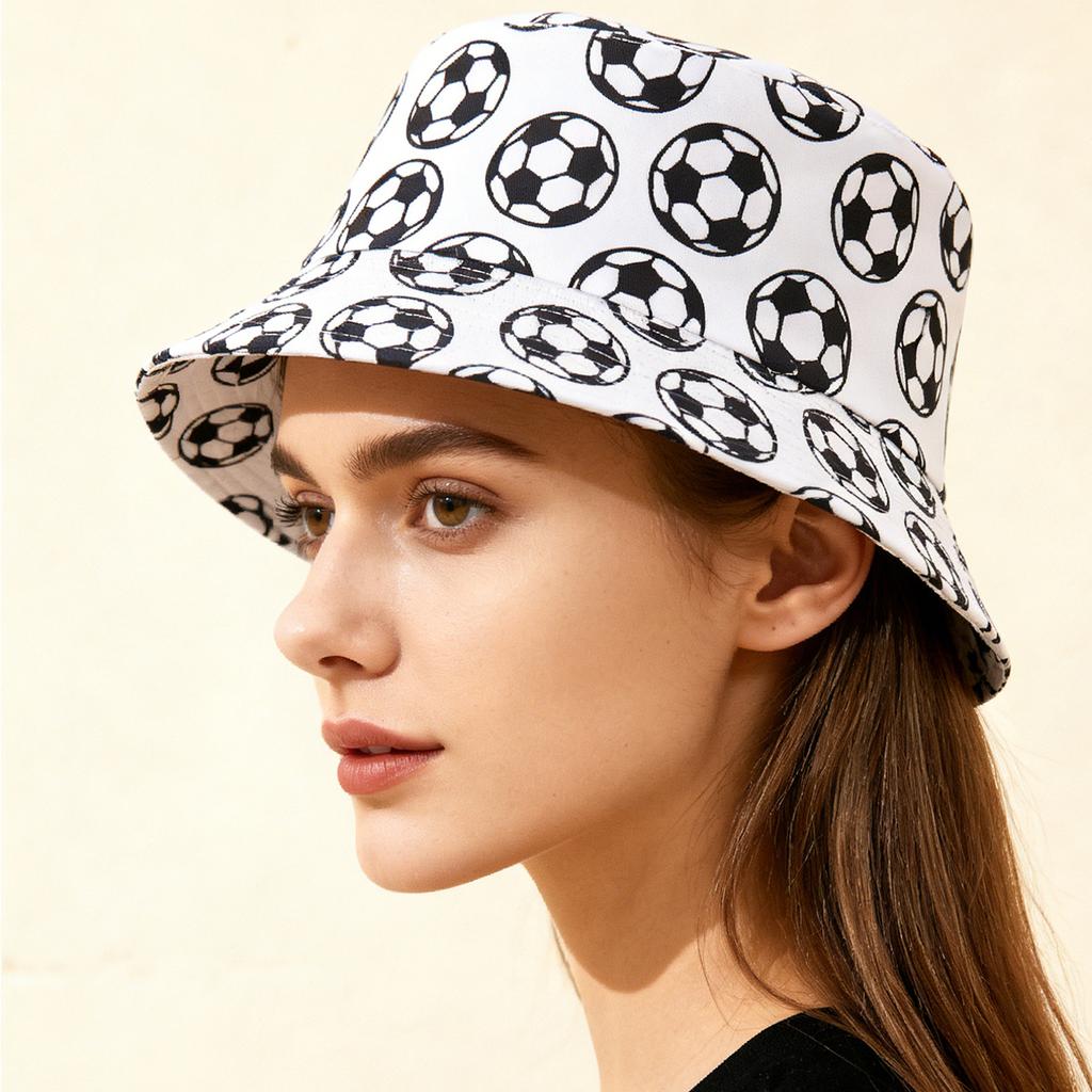 Trendy Fashion Reversible Fisherman Hat Full Print Sports Flat Top Sunshade Bucket Cap Suitable for Outdoor Travel