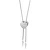 Versatile Stainless Steel Necklace With Heart Shaped Sliding Pendant For Formal And Casual Event Comfortable Design
