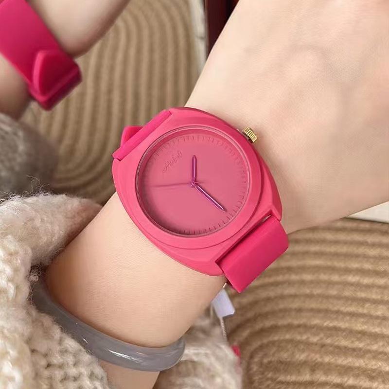 Watch Waterproof Silicone Student Ladies Dopamine Color Large Dial Women S Watch