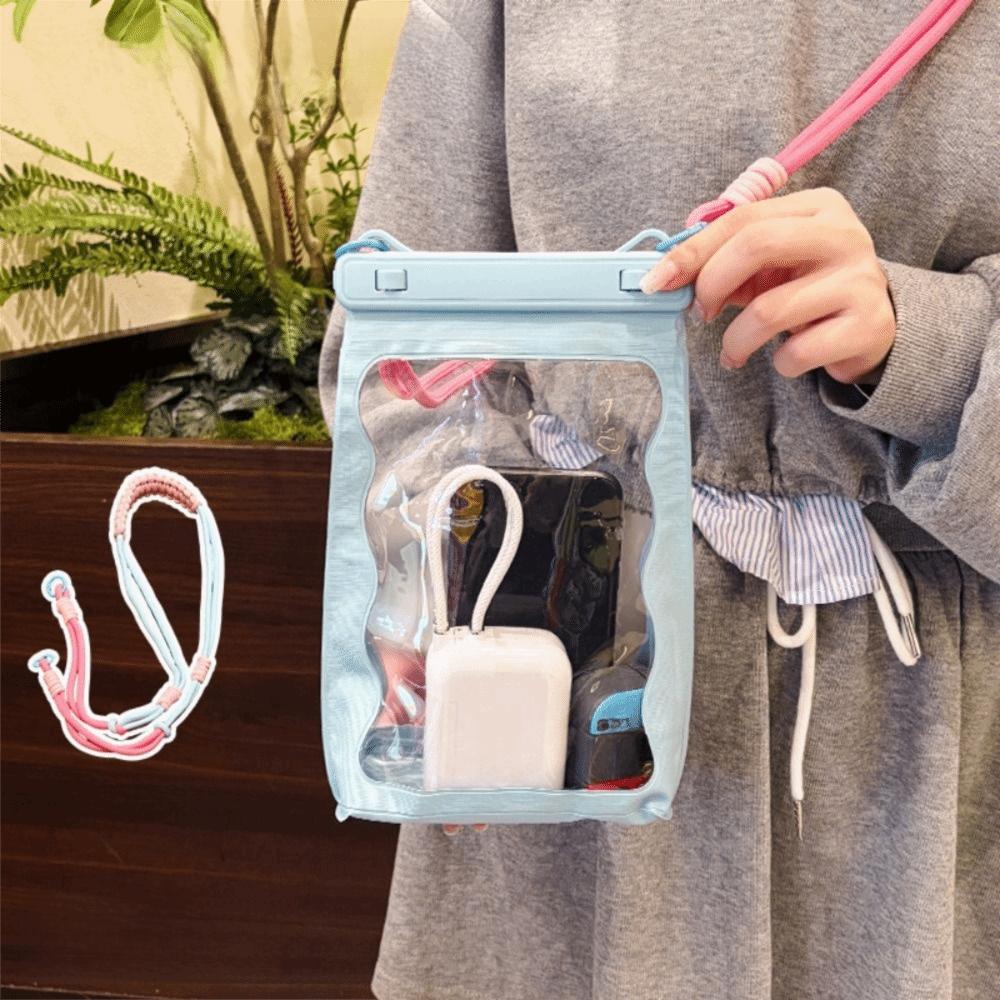 Adjustable Strap Swim Phone Case Transparent Clear Swim Phone Cover Waterproof Phone Bag Boating
