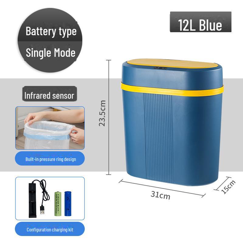 

Индукционное умное мусорное ведро для ванной комнаты с бесконтактным автоматическим распознаванием и зарядкой в двух режимах 27*15*30cm