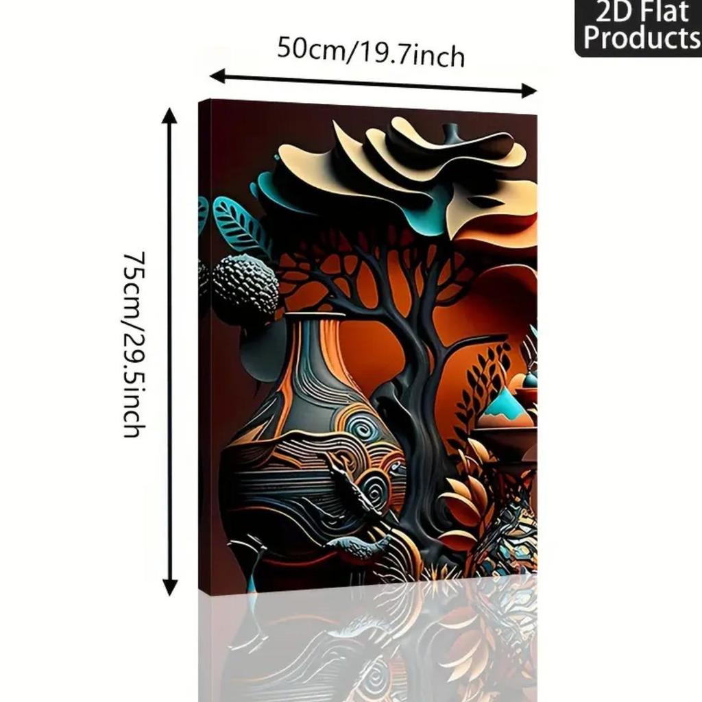 Pine Framed Canvas Oil Mural for Living Room Decor