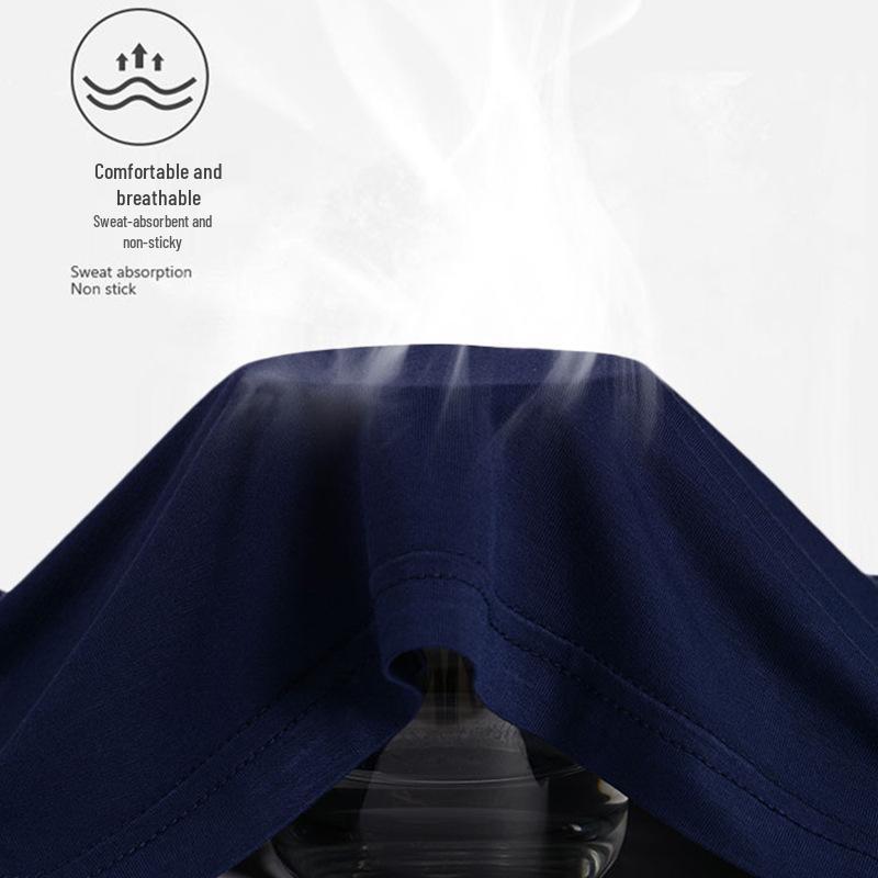 Men's Ice Silk Modal Pajama Set, Short Sleeve & Long Pants, Plus Size, Spring/Summer Casual Home Wear