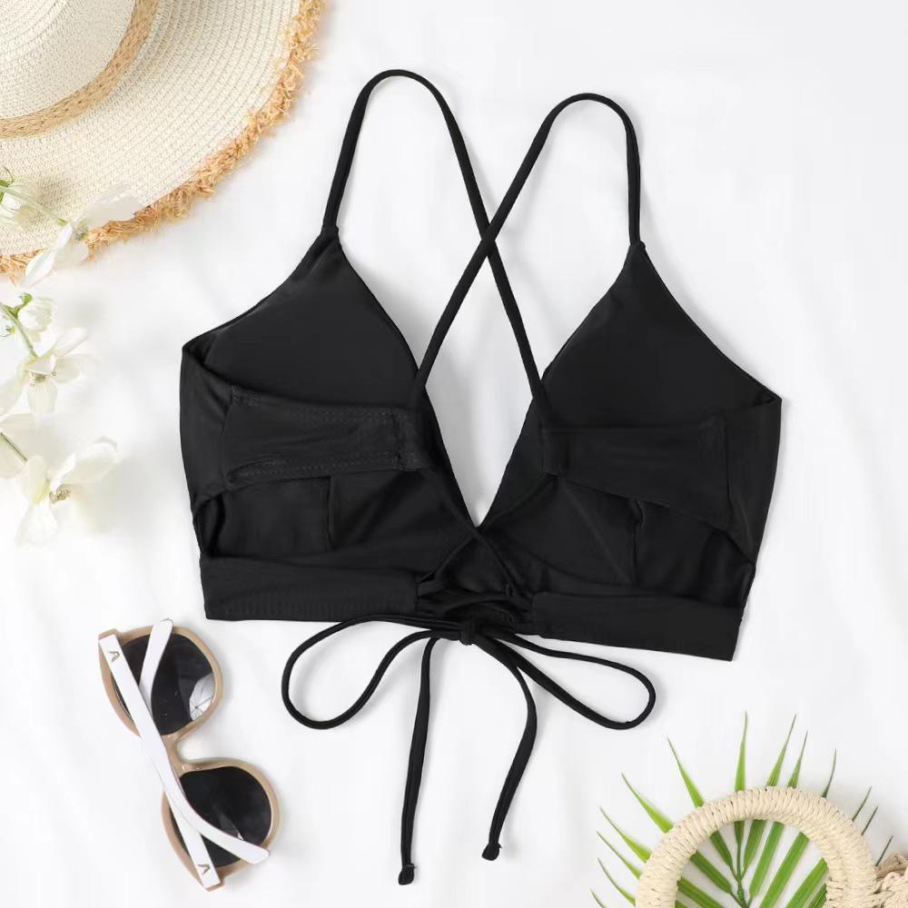

European & American Backless Sexy Bandeau Swimsuit Top Camisole L оранжевый