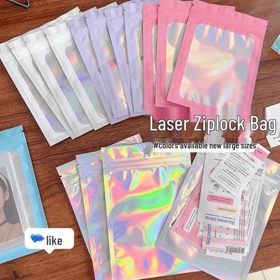 Newcomer Special: Iridescent Laser Self-Sealing Transparent Bag with Free Shipping