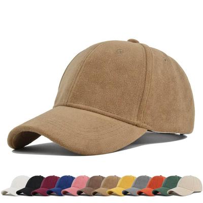 Casquette de baseball rétro en daim solide pour hommes et femmes, chapeau de style hip-hop, ajustable, en fausse fourrure, avec visière pare-soleil, collection printemps-automne