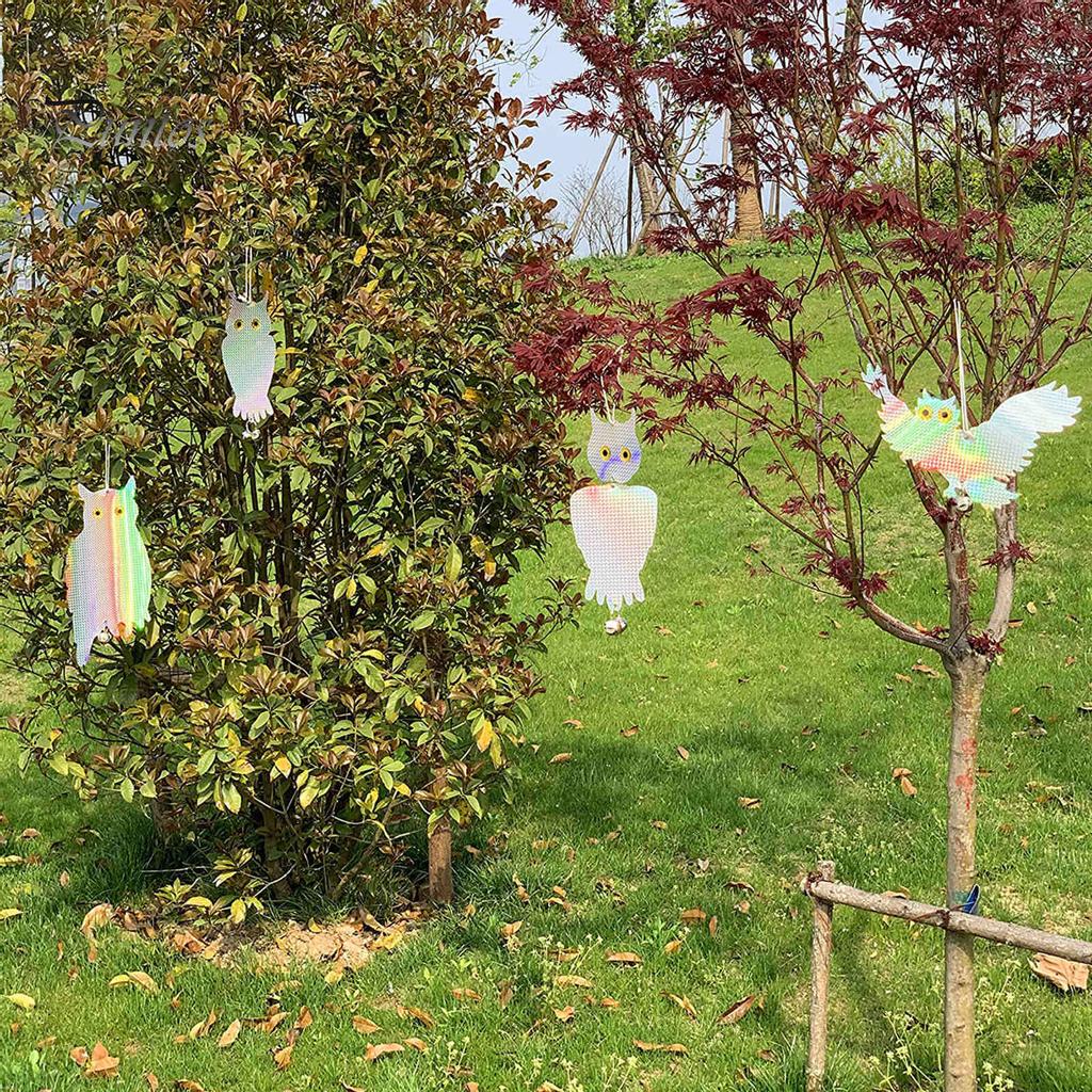 Puntos 2 pezzi dispositivo repellente per uccelli gufo riflettori frutteto balcone decorazione giardino