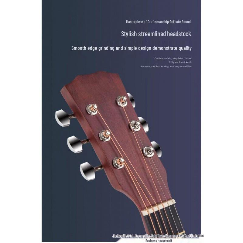 Začátečnická lidová kytara - Velké množství lípového dřeva Cvičný nástroj