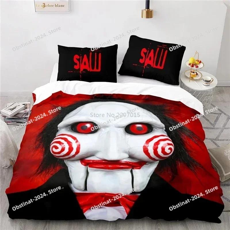 Top Horror Saw Movie Bedding Set Printed single Comforter Quilt Bed Cover Duvet Cover Pillow Case 3 Pieces Sets Kids Adult Size