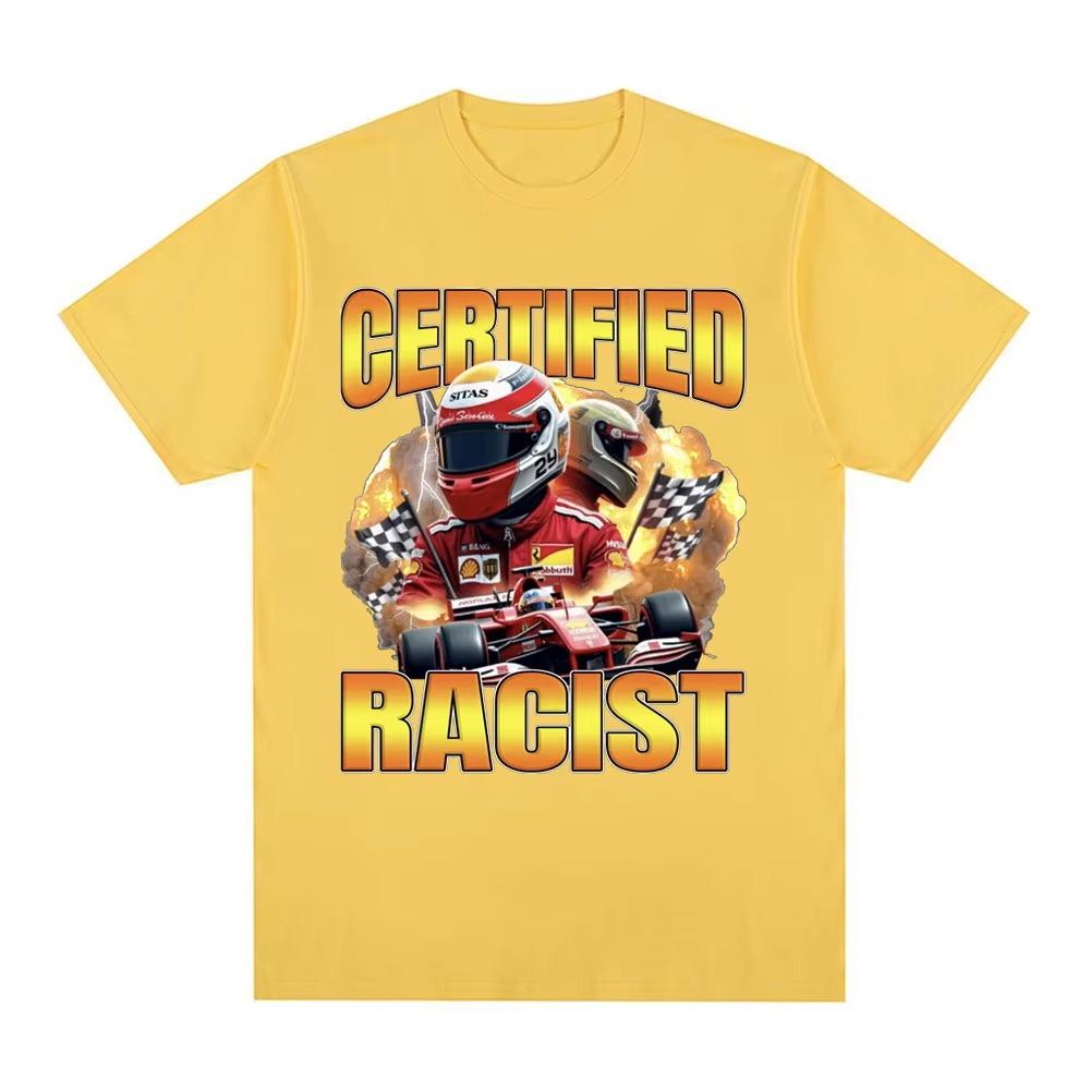 Professional Certified Racist Racing Meme T-Shirt Men's Fashion Vintage Short Sleeve T-shirts Casual Oversized T Shirts
