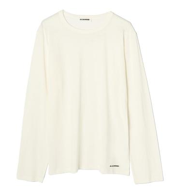 Jil Sander Langarm J47GC0013J45031 Weiß Herren T-Shirt [Gebraucht]