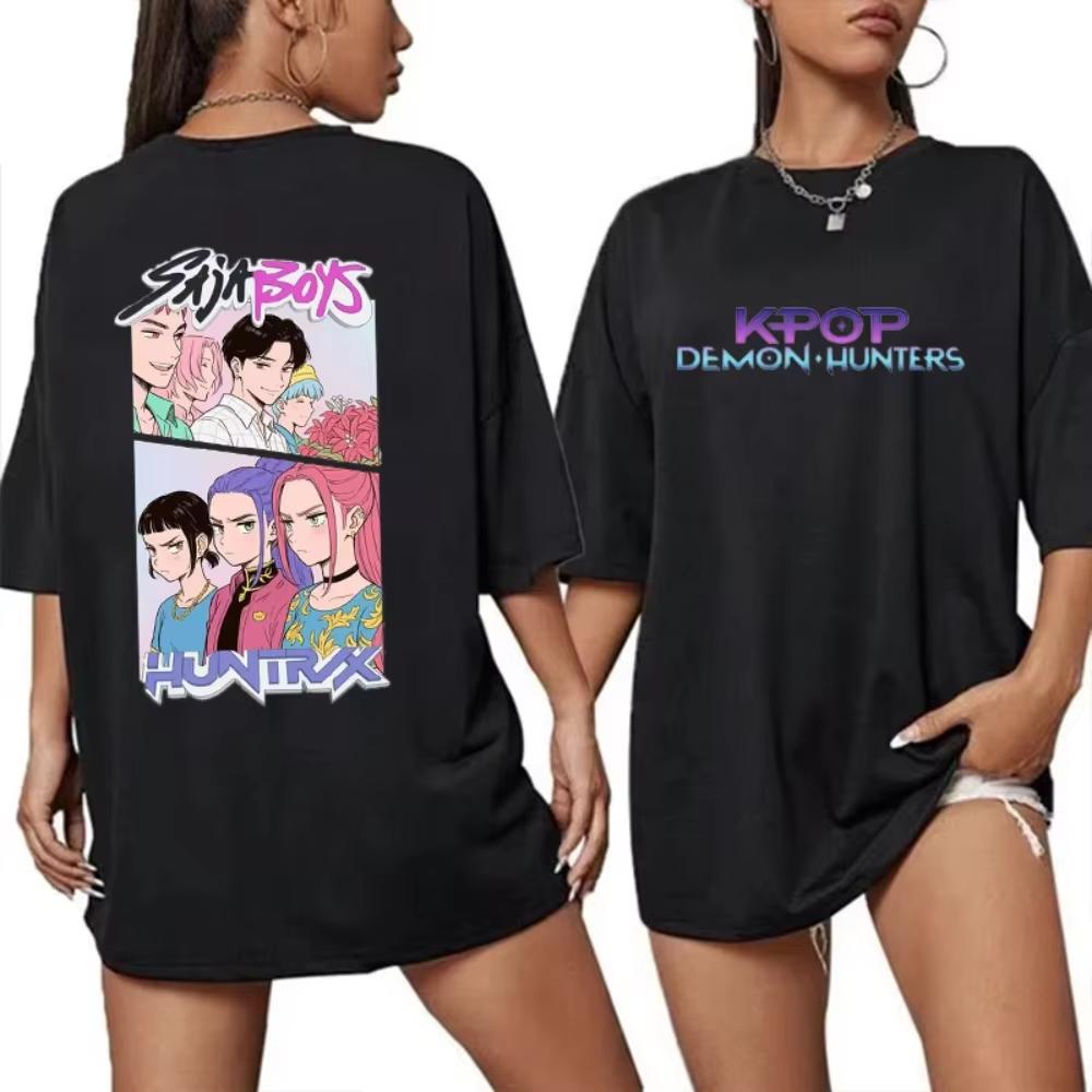Hot Sales Kpop Demon Hunters Female T Shirt Women's Summer Cool Short Sleeves Saja Boys Hunters Personality Harajuku T-shirt
