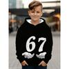 Spring Autumn Men's Clothing Funny Number 67 Creative Print Hooded Sweatshirt Casual Sports Long Sleeve Plus Size Women Hoodie Tops