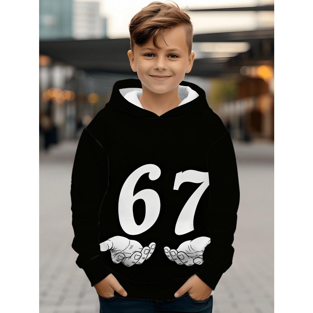 

Children s Clothing Boy s Funny Number 67 Creative Print Hooded Sweatshirt Kids Casual Sports Long Sleeve Girl Hoodie Tops 130