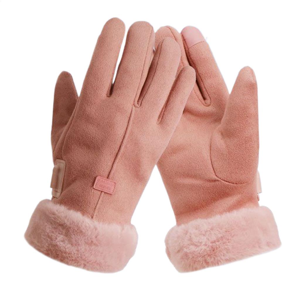 Heated Ski Gloves Waterproof Thicken Mitts Waterproof USB Charging Electric Womens Ski Gloves for Outdoor Camping Hiking розовый