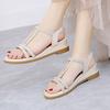 Sandals for Women Roman Style Flat Rubber Diamond Woman Shoes Open Toe Comfort Low Price Daily Casual Vintage Anti Slip Hot Pvc