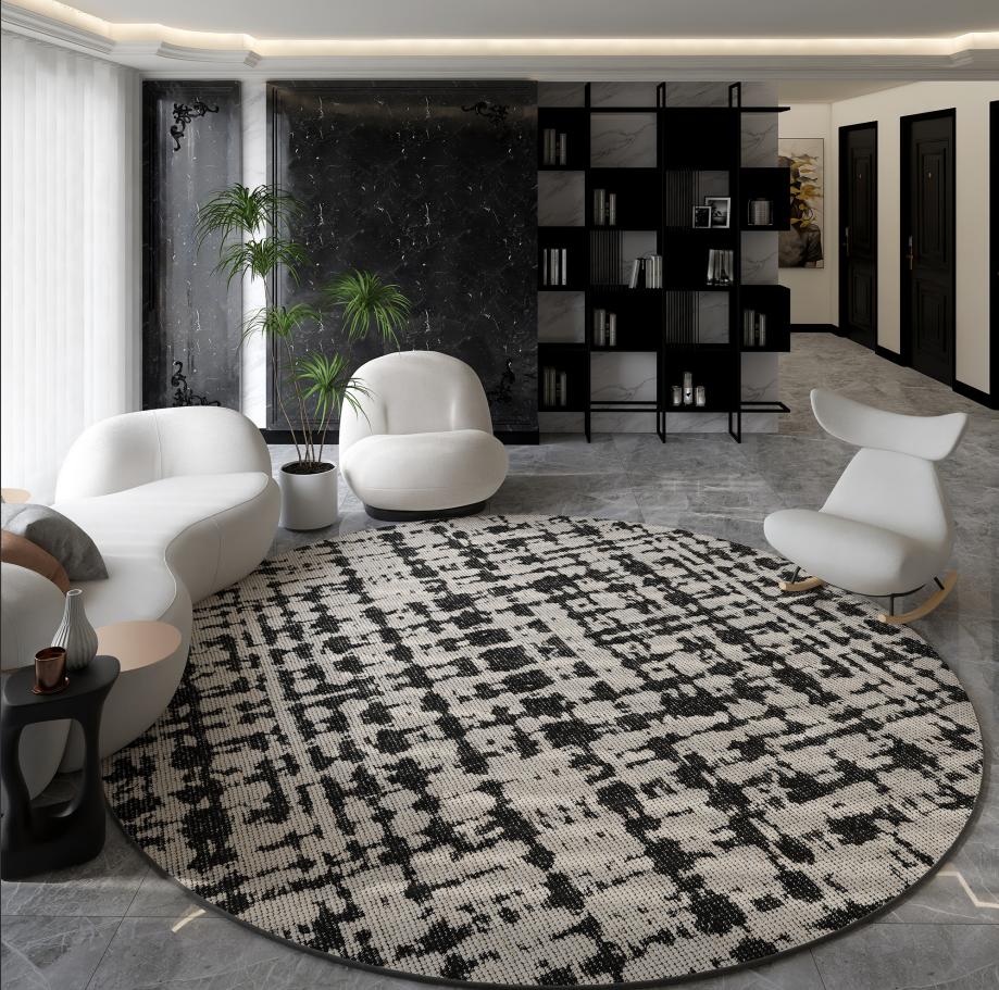 Nordic Style Living Room Decoration Round Carpet Light Luxury Rugs for Bedroom Thicken Plush Floor Mat Fluffy Soft Cloakroom Rug