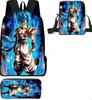 New animation cartoon dragon ball backpack, primary and secondary school schoolbag, satchel, shoulder bag, pencil case three-piece set