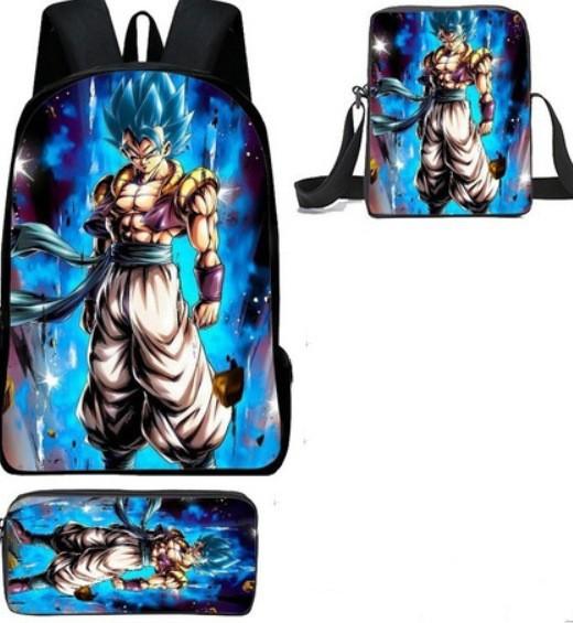 New animation cartoon dragon ball backpack, primary and secondary school schoolbag, satchel, shoulder bag, pencil case three-piece set