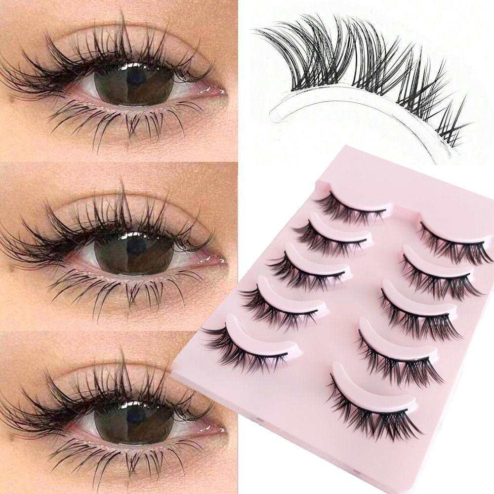 Wispy Fluffy Multilayers Cross Long Lashes Handmade 3D Messy Fake Lashes  Beauty Makeup