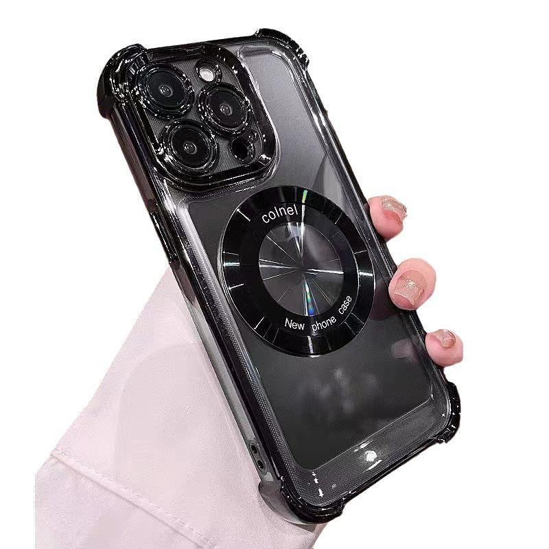 Applicable To IPhone16 Magnetic Suction Mobile Phone Case Airbag Anti-fall 14 Apple 15 Promax Protective Case Wireless Charging