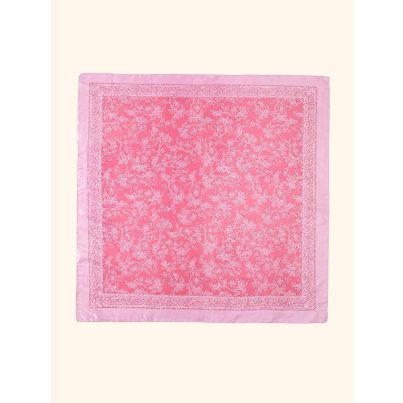 Hot-selling popular line flower satin square scarf light luxury elegant professional scarf ethnic headscarf women