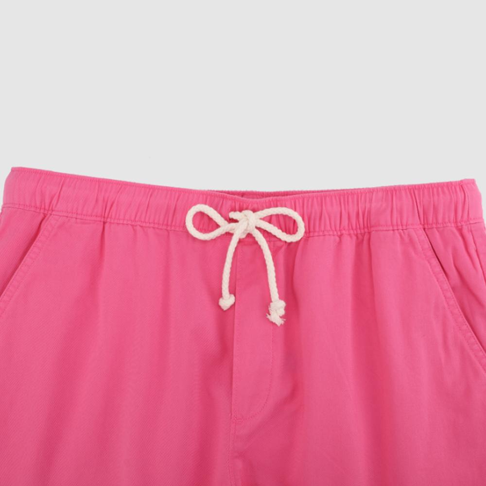 Polo Ralph Lauren SS24 Solid Color Logo Embroidered Drawstring Pocket Straight Leg Casual Shorts Women shorts Pink WMPOSHONDL20077-650