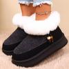 Fashion Black Faux Fur Snow Boots for Women Winter Short Plush Coldproof Warm Ankle Boots Woman Comfort Soft Sole Platform Botas Ladies