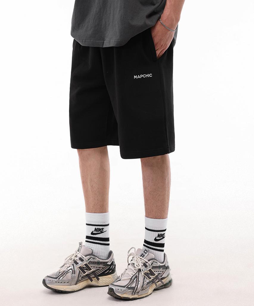 Maebsikeu Basic Wide Sweat Shorts_Black