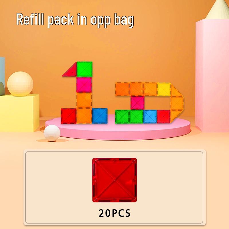 Stained Glass Magnetic Tile Building Blocks - Educational Toy for Developing Spatial Thinking