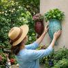 Adornos de Peces Estilo Rústico Macetero de Pared sin Taladro Cerámica Floral Decorativa Única Exterior